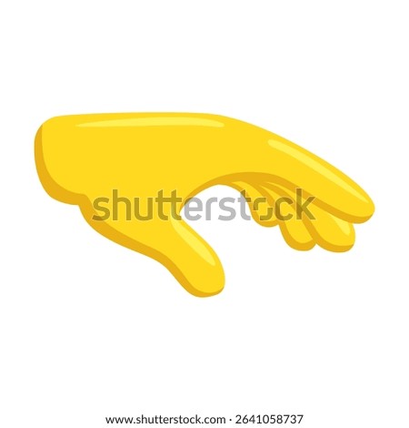 Palm Down Hand Sign Emoji Icon Illustration. Gesture Vector Symbol Emoticon Design Clip Art Sign Comic Style.