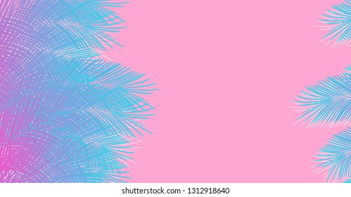 Palm family leaves on a beautiful color background