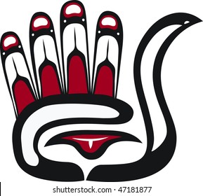  palm  -  First Nation art stylization