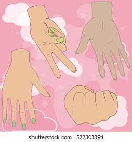 palm and fist