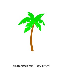 Palm flat icon. Maldives attribute. Tropical resort. Color filled symbol. Isolated vector stock illustration