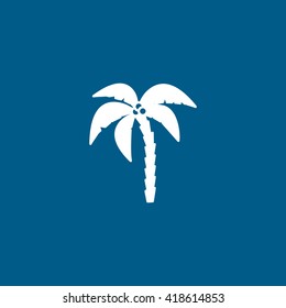 Palm Flat Icon On Blue Background