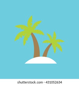 palm flat illustration. Palm trees