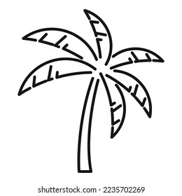 Palm foliage icon outline vector. Summer tree. Exotic forest