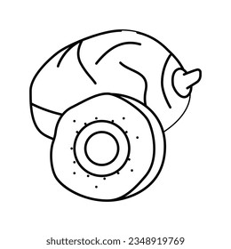 palm fruit ripe cut line icon vector. palm fruit ripe cut sign. isolated contour symbol black illustration