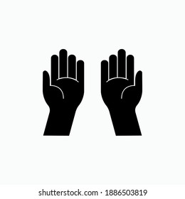 Palm Gesture Icon. Pray, Hope. Accept, Receive Symbol for Design, Presentation, Website or Apps Elements - Vector. Logo Template.