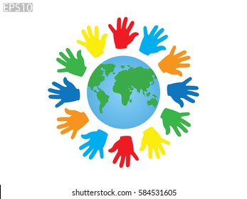 palm, globe, icon, vector illustration eps10