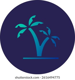 Palm Glyph Circle Gradient Icon