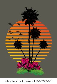 Palm  graphic design vector art