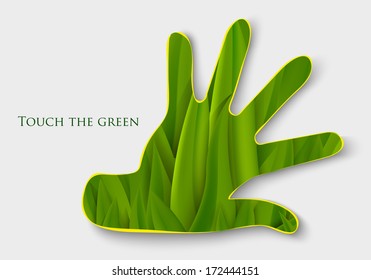 Palm grass. concept of ecology