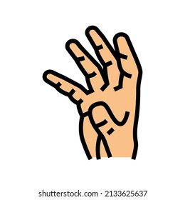 Handfläche mit Farbsymbol Vektorgrafik. Handzeichen. einzelne Symbolillustration