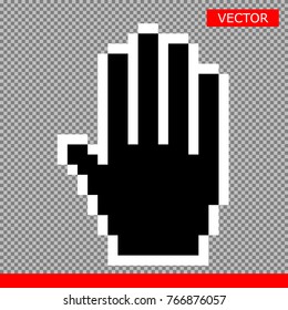 Palm hand cursor icon white vector illustration