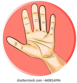 The palm of the hand depicting the protest