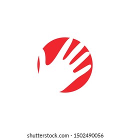 Palm hand graphic design template vector isolated
