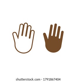 Plantilla de diseño de iconos de mano de palma aislada vector