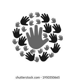 Plantilla de diseño de iconos de mano de palma vectorial