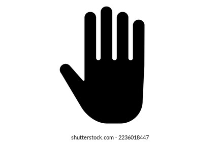 Palm, Handsymbol, gefülltes Flachzeichen, festes Piktogramm einzeln auf Weiß, Logo-Illustration