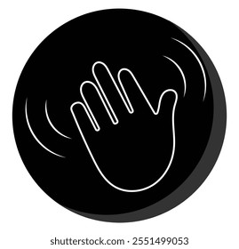 Palm hand icon set. Wave hands icon. Hand gesture sign. Hands icon symbol of greeting, goodbye, hello. Set of hand hello icons with stroke and fill color . vector illustration eps 10.