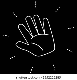 Palm hand icon set. Wave hands icon. Hand gesture sign. Hands icon symbol of greeting, goodbye, hello. Set of hand hello icons with stroke and fill color . vector illustration eps 10.