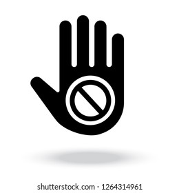 Palm hand icon vector
