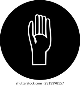 palma, vector de icono de mano, señal plana de relleno, aislamiento de pictograma sólido en blanco, ilustración de logotipo