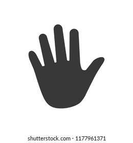 Palm, Hand icon vector, filled flat sign, solid pictogram isolated on white, logo illustration