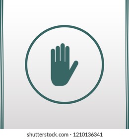 Palm, Hand icon vector, filled flat sign, solid pictogram isolated on grey, logo illustration