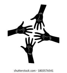Palm, Hand icon vector, filled flat sign, solid pictogram isolated on white, logo illustration
