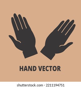 Palm, Hand icon vector, filled flat sign, solid pictogram isolated on white, logo illustration