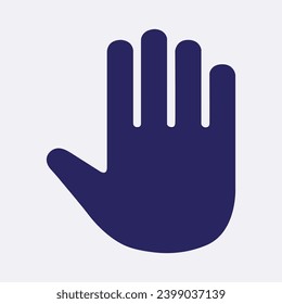 Palm, vector de icono de mano, signo plano relleno, pasos de color sólido