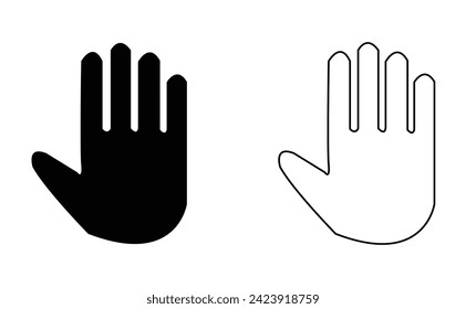 Palm, Hand icon vector, filled flat sign, solid pictogram isolated on white, logo illustration. Vector illustration. Eps file 209.