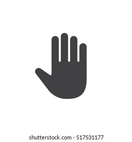 Palm, Hand icon vector, filled flat sign, solid pictogram isolated on white, logo illustration