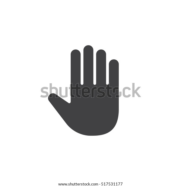 Palm, Hand icon vector, filled\
flat sign, solid pictogram isolated on white, logo\
illustration