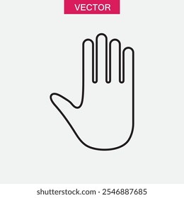 Palma, Vector del icono de la mano, ilustración lineal simple para el Web y el App.. eps
