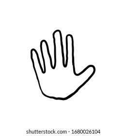 palm of hand illustration symbol for stop sign doodle