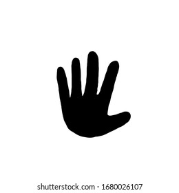 palm of hand illustration symbol for stop sign doodle
