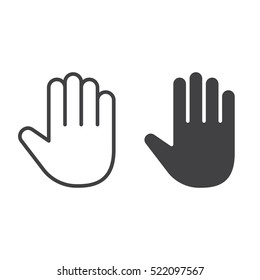 Palm, Hand Line Icon, Outline And Filled Vector Sign, Linear And Full Pictogram Isolated On White, Logo Illustration