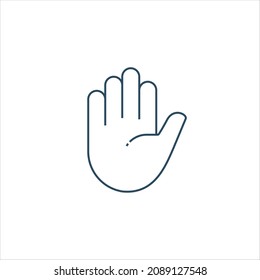 palm, hand line style graphic design vector