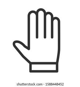 Mano de la palma, icono lineal. Trazo editable