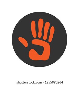 Palm of hand print. Vector icon.