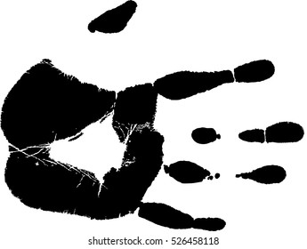 Palm of the hand tracing from sketch Vector Illustration