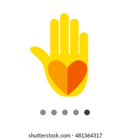 Palm with heart print 