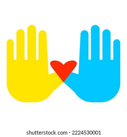 Palm heart sign. Health care. Vector illustration. stock image.