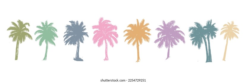 Palm, Hello Summer, hand drawn illustrations, vector.