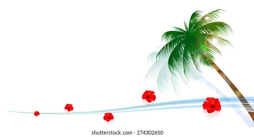 Palm Hibiscus background