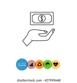 Palm holding dollar