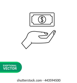 Palm holding dollar