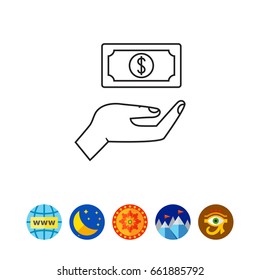 Palm holding dollar