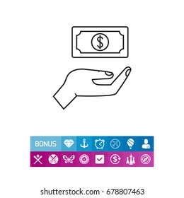 Palm holding dollar