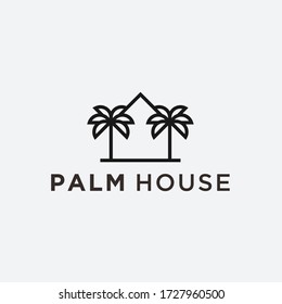 Palm Home Logo. Vector House